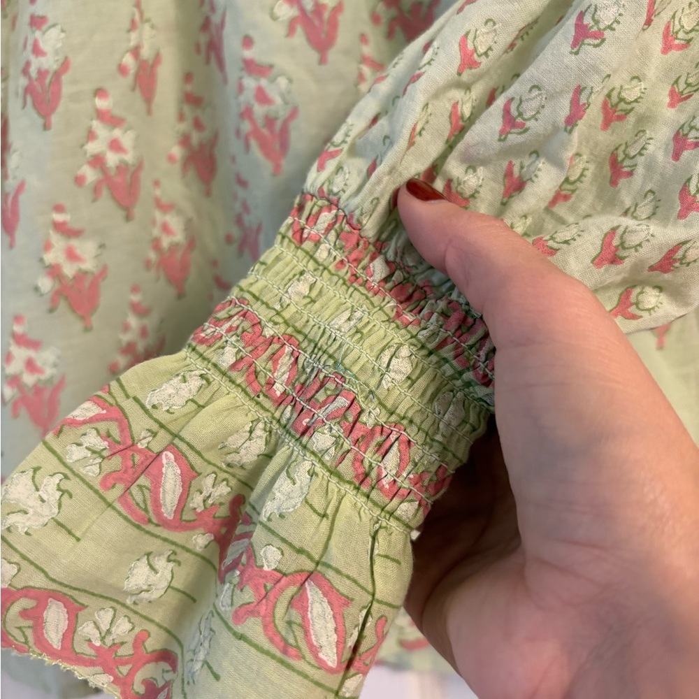 Cleobella Pastel Floral Ruffle Blouse - Picture 3 of 8